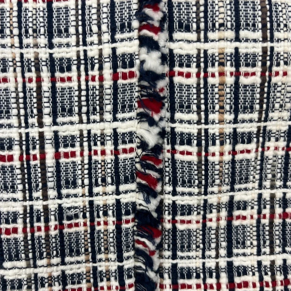 J.Crew NWT‎ Tweed Pencil Skirt Sz 10 Red White Blue Plaid Preppy